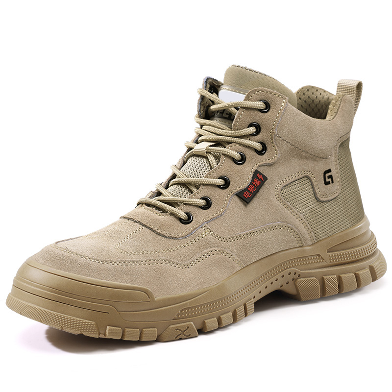 LANOUDUN Impact Resistant And Abrasion Resistant High top Outdoor Shoes Unisex Brown