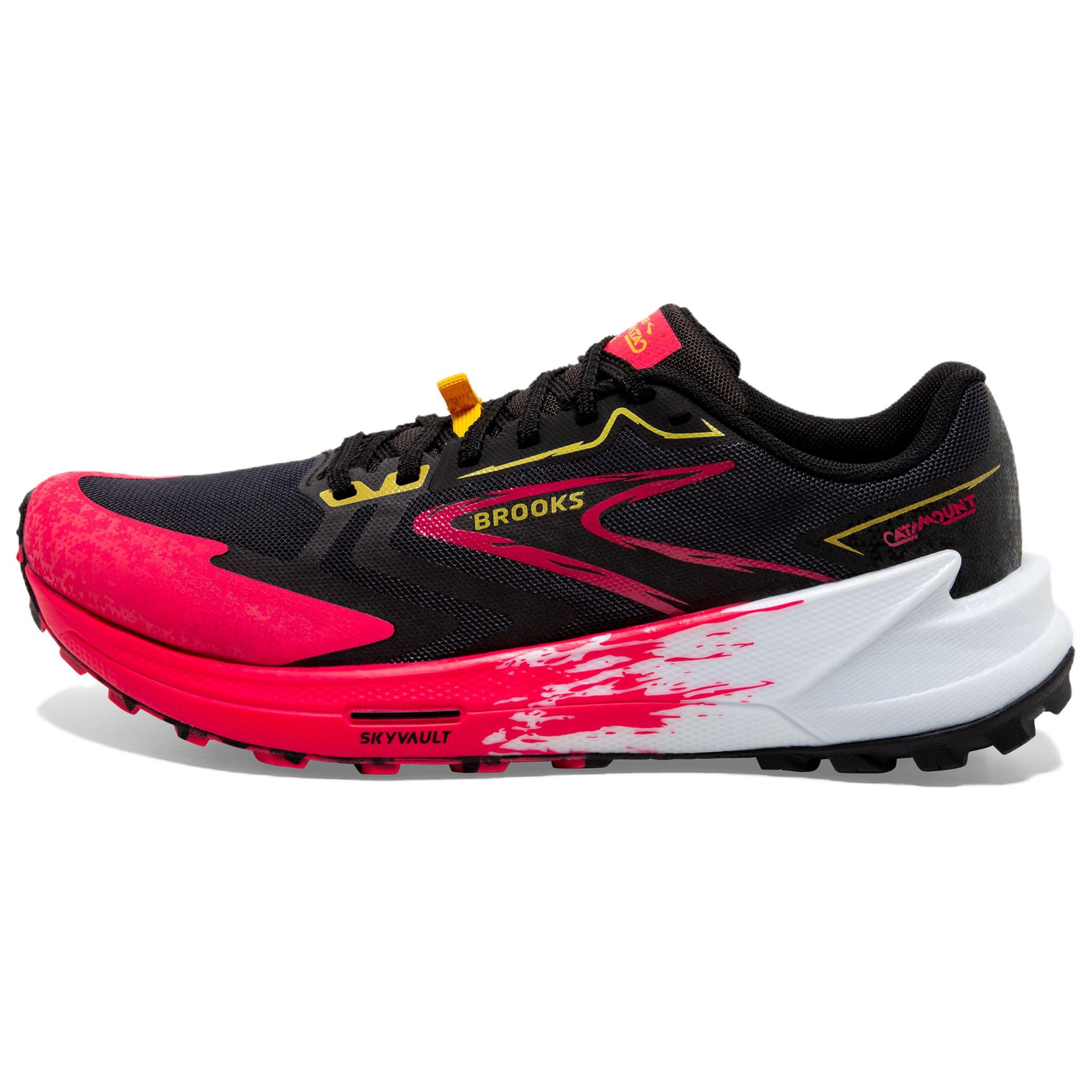 Brooks Catamount Slip Resistant Abrasion Resistant Low top Trail Running Shoes Women’s Black Red