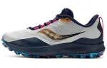 Saucony Peregrine 12 Fabric Cushioning Slip Resistant Abrasion Resistant Low top Running Shoes Women's Gray Purple