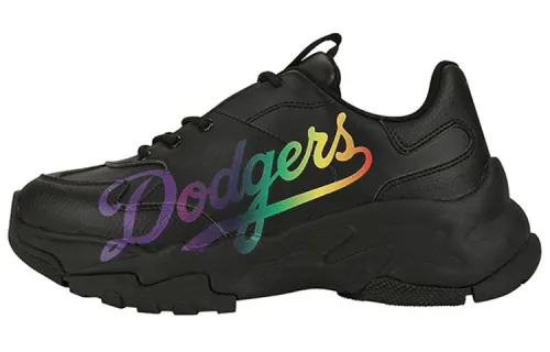 MLB Big Ball Chunky Synthetic Leather Abrasion Resistant Abrasion Resistant Low top Chunky Sneakers Unisex Black