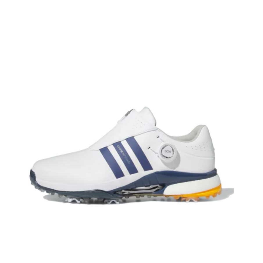 Adidas Tour360 Cushioning Slip Resistant Abrasion Resistant Low top Golf Shoes Men's White Blue