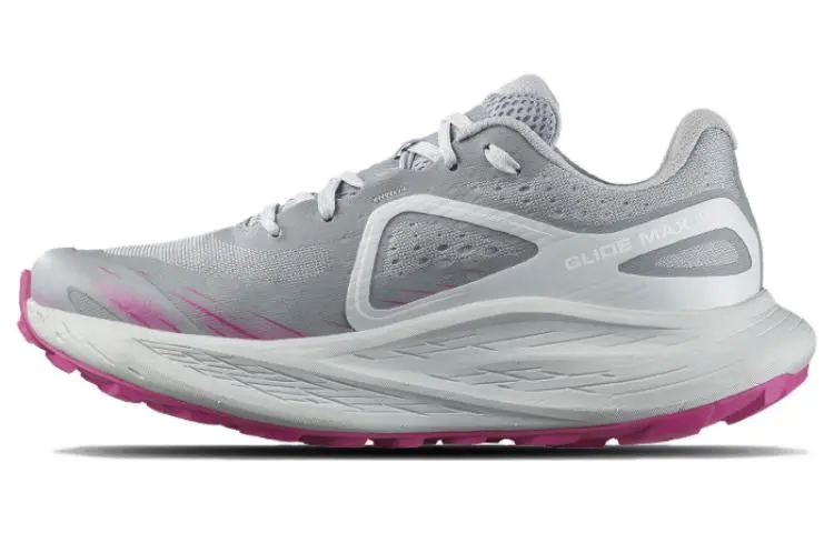 SALOMON Glide Max Slip Resistant Abrasion Resistant Low top Running Shoes Women's Gray White Pink