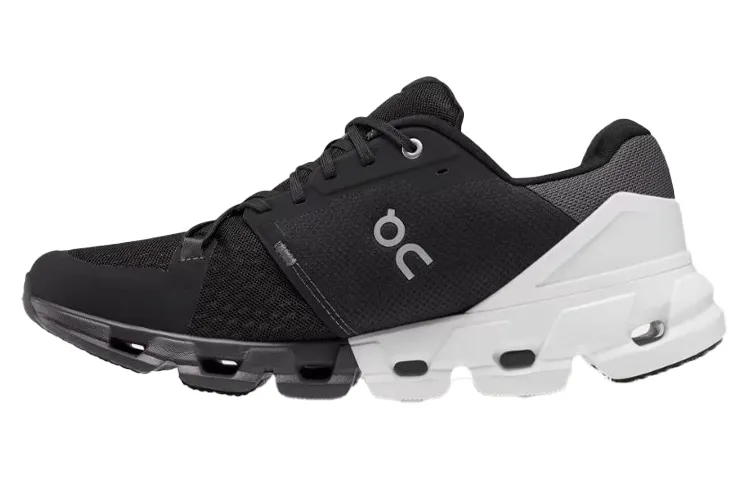 On Cloudflyer Cushioning Slip Resistant Abrasion Resistant Low top Running Shoes Men's Black White