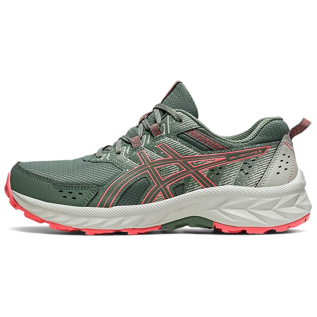 Asics Gel Venture 9 Low top Casual Running Shoes Women's Green Red