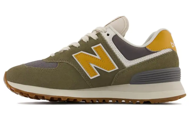 New Balance 574 'Dark Green Yellow Gray' Women's