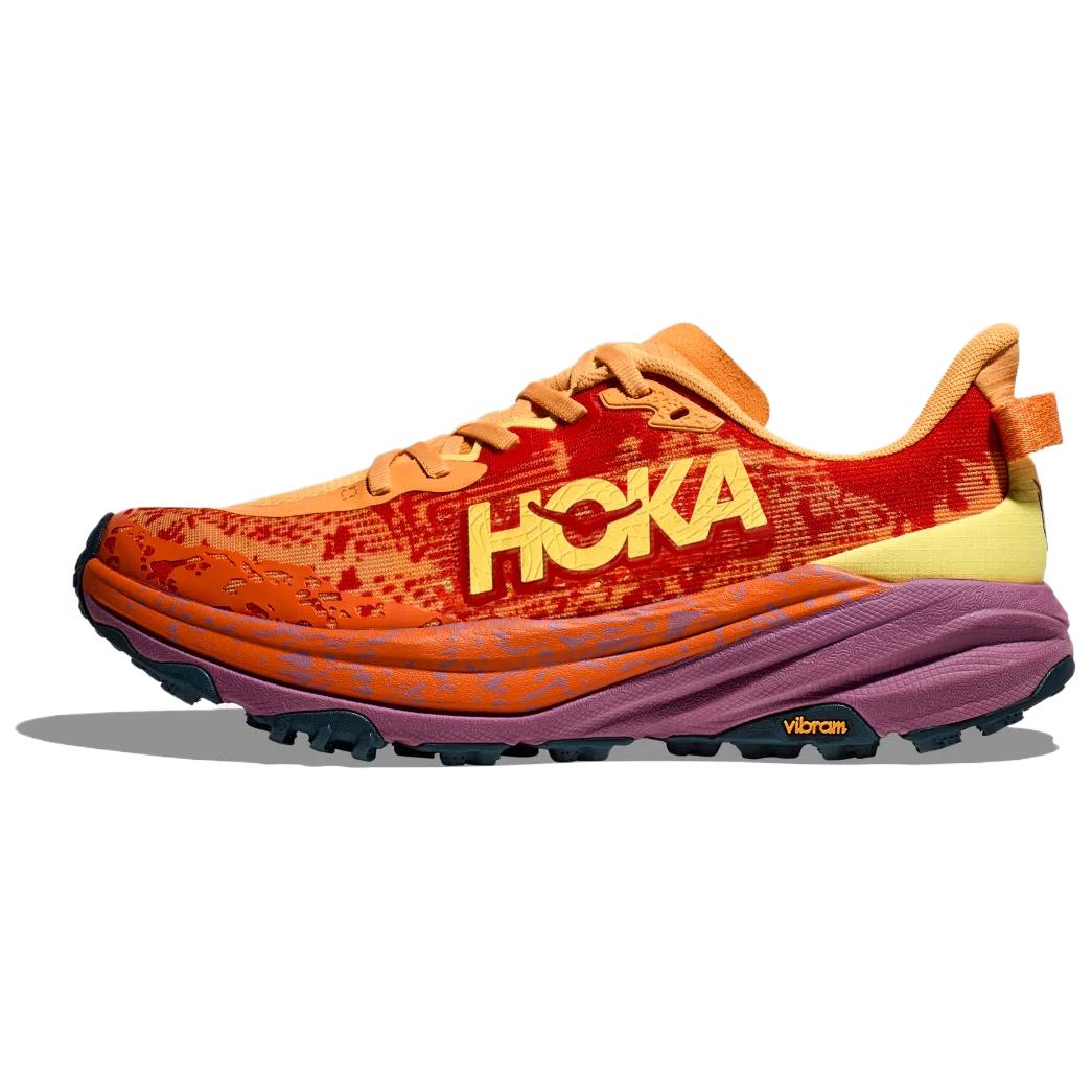 Женские кроссовки HOKA Speedgoat 6 (оранжево-красные)
