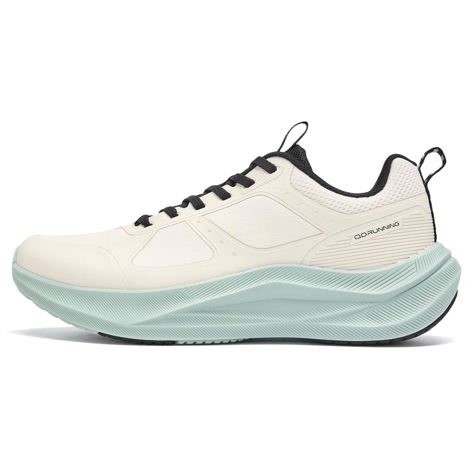 QIAODAN Running Shoes Men’s Low Top Antique Porcelain White, Black