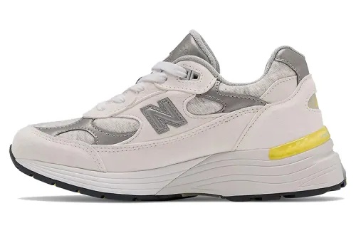 New Balance NB 992 American-made low-top running shoes for women, gray white and yellow