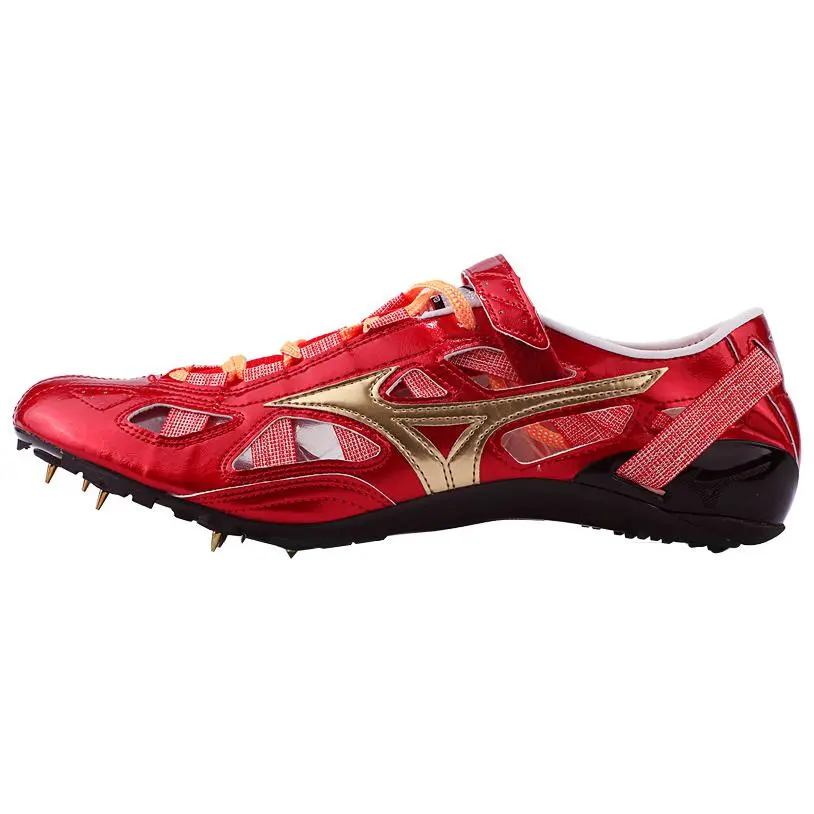 Mizuno Slip Resistant Abrasion Resistant Low top Sprint Running Shoes Unisex Red Gold Black