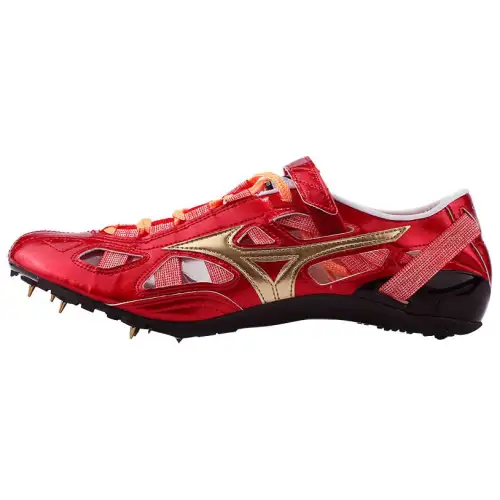 Mizuno Slip Resistant Abrasion Resistant Low top Sprint Running Shoes Unisex Red Gold Black