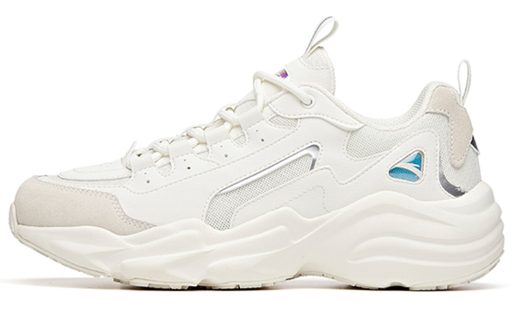 ANTA Chunky Sneakers Women's Low Top Ivory White/Silver