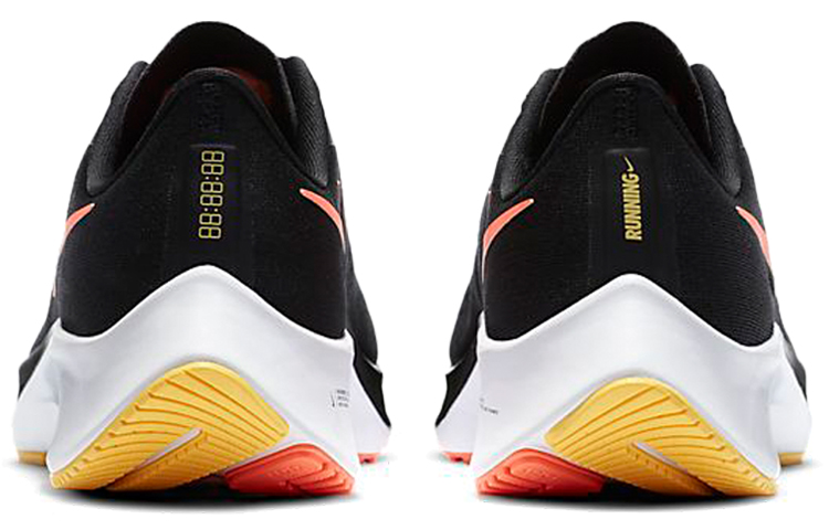 Мужские кроссовки Nike Pegasus 37 (черно-оранжевые) — Чёрный / оранжевый — фото 5