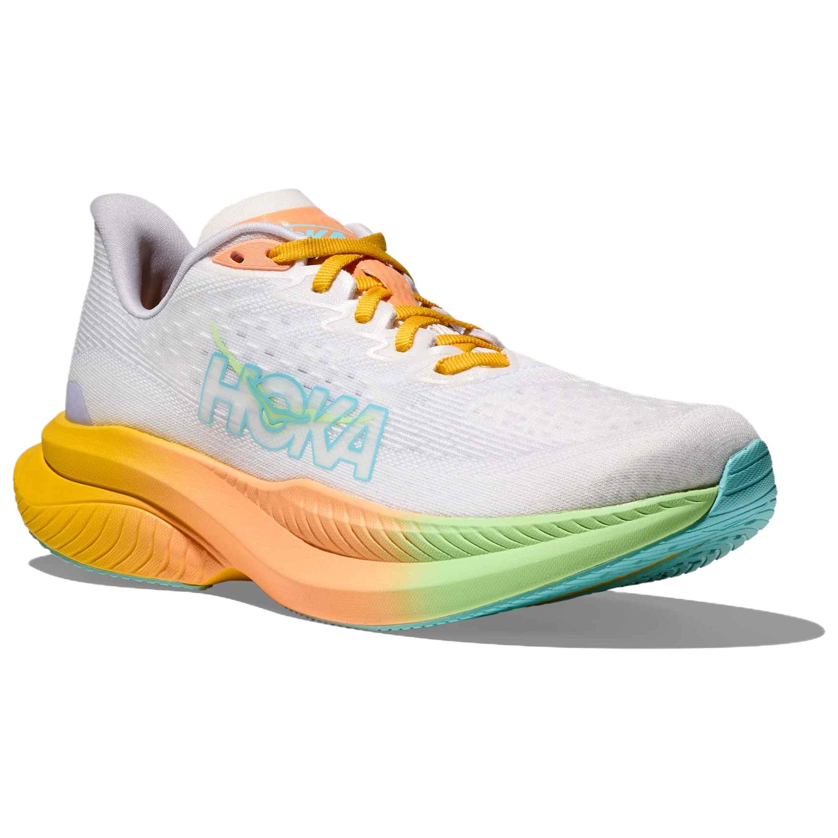 HOKA ONE ONE MACH 6 Breathable Low top Running Shoes Women’s White Orange