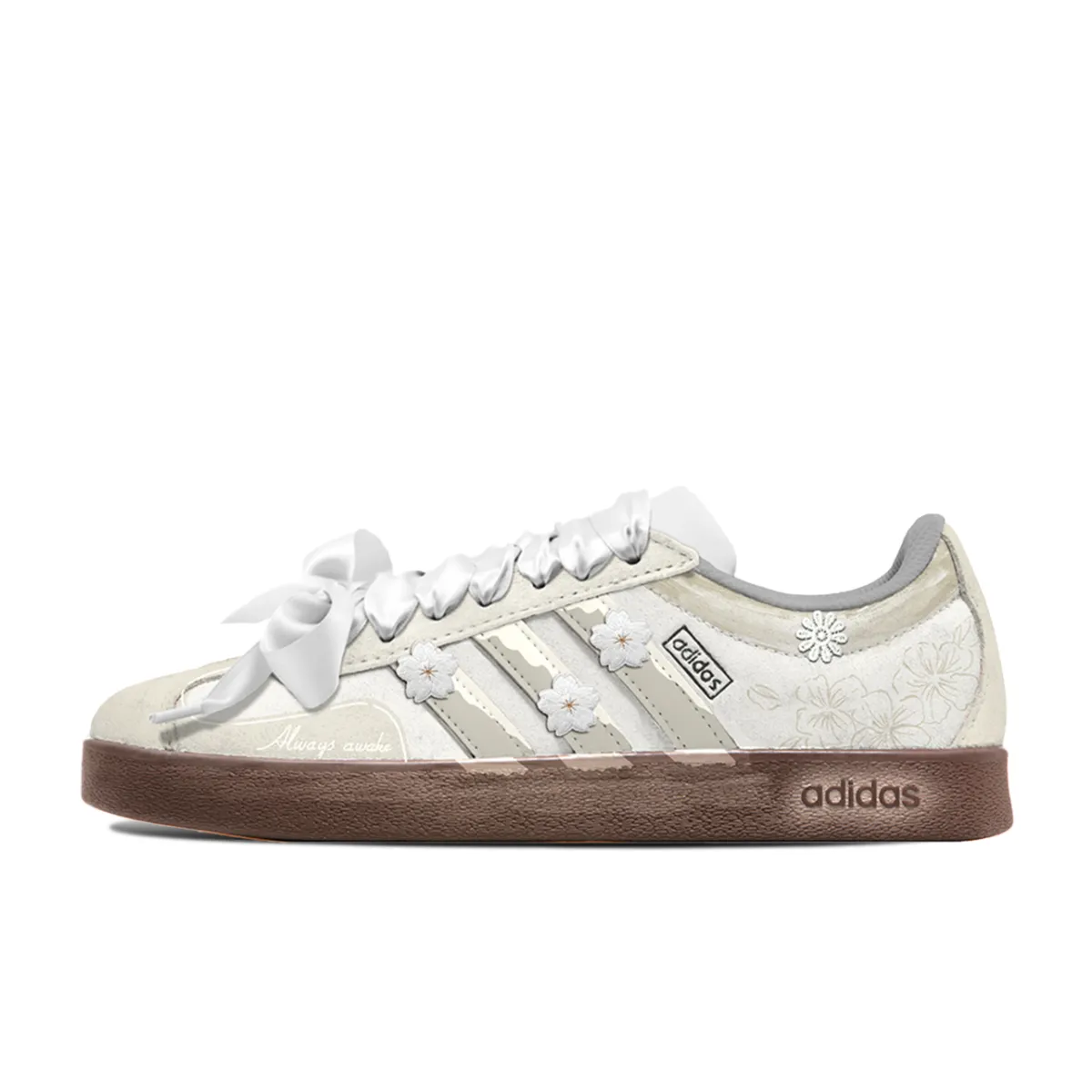 Adidas VL COURT 2.0 Grass Gray Heather Abrasion Resistant Abrasion Resistant Low top Skateboard Shoes Unisex Ecru