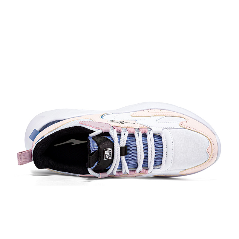Erke Cushioning Breathable Lightweight Low top Running Shoes Women’s White Pink