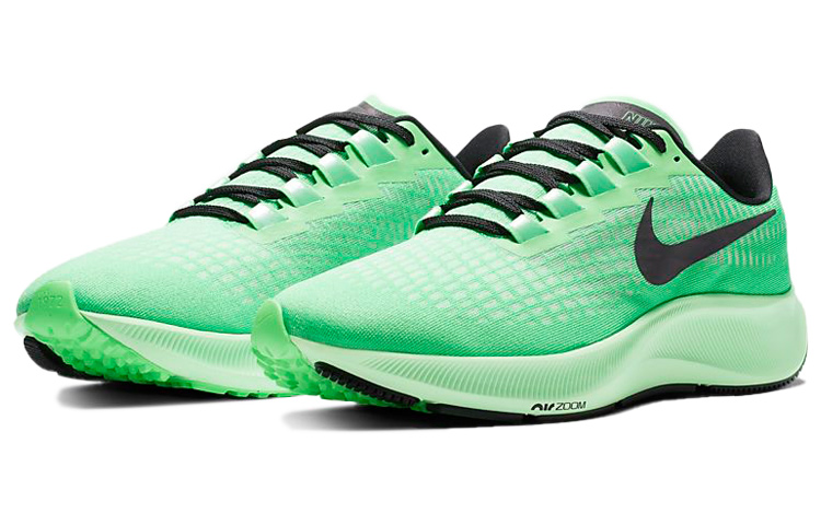 Мужские кроссовки Nike Pegasus 37 (зелено-черные) — Зелёныйчёрный — фото 3