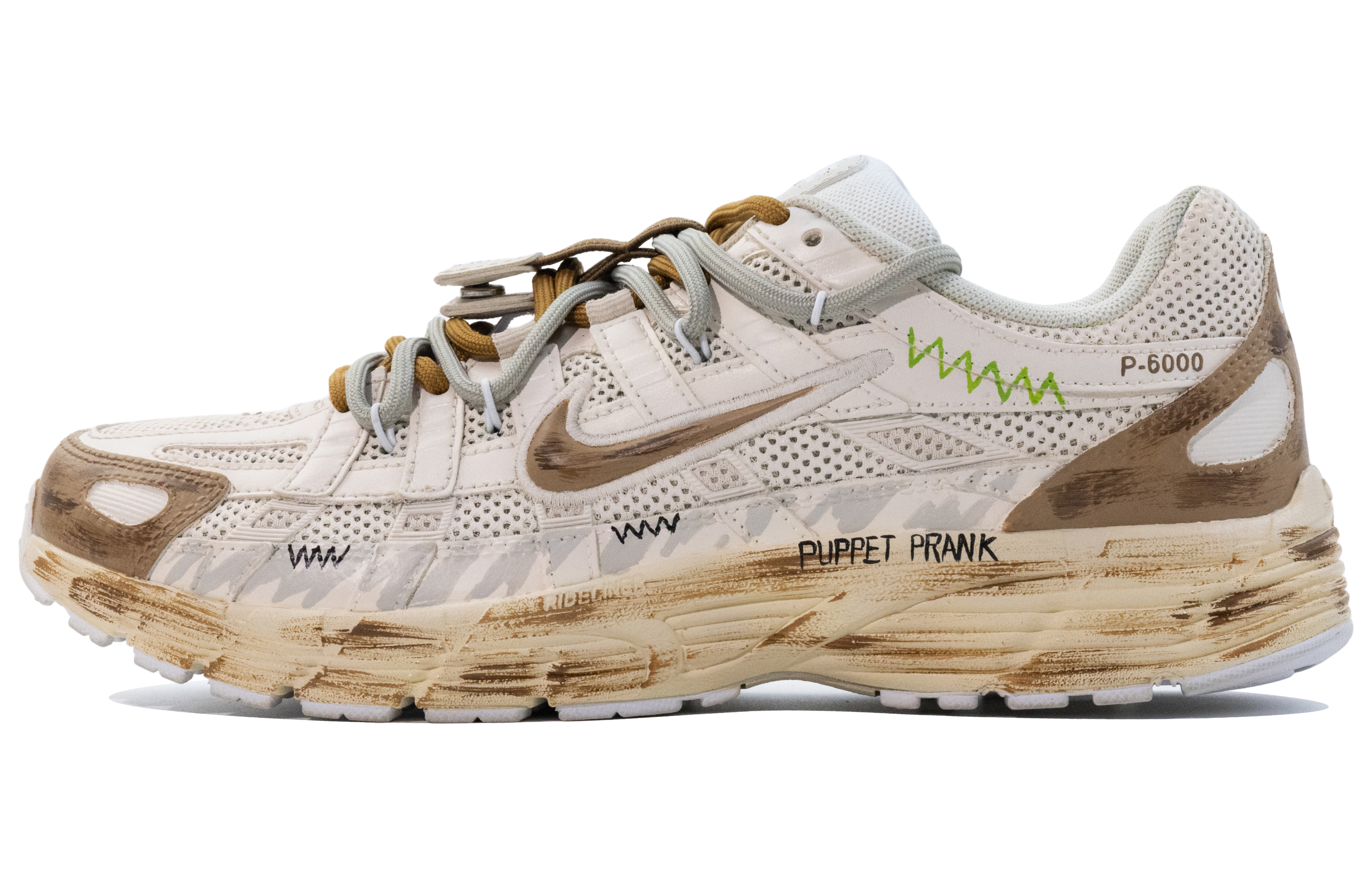 Nike P 6000 Low top Running Shoes Unisex White Brown