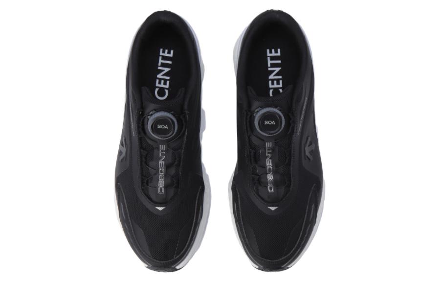 DESCENTE Cron Hyper Fabric Cushioning Slip Resistant Abrasion Resistant Low top Running Shoes Unisex Black