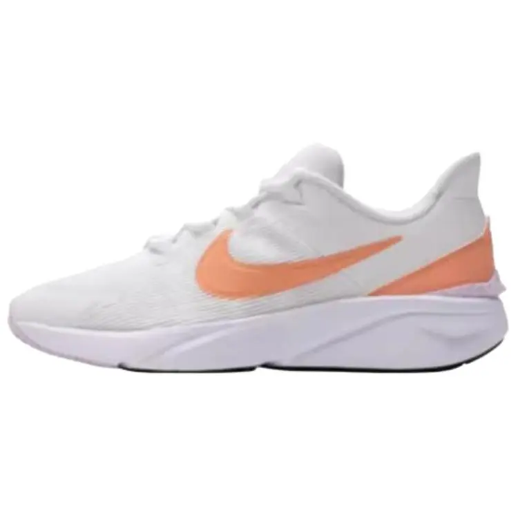 Nike Star Runner 4 Slip Resistant Abrasion Resistant Low top Running Shoes Women's White Orange