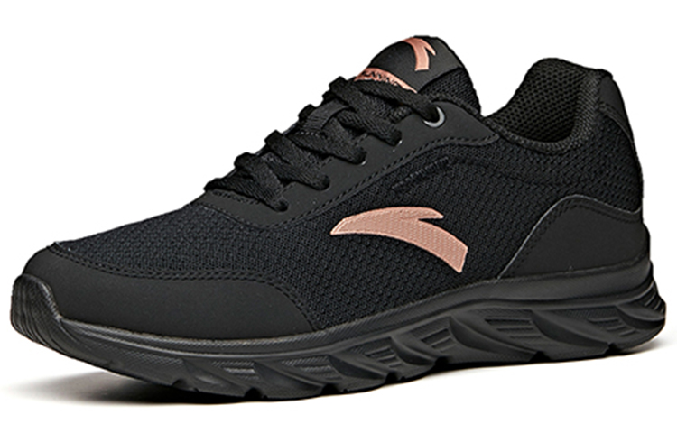 Anta Soft Sole Slip Resistant, Abrasion Resistant, Breathable Low top Casual Running Shoes Women’s Black