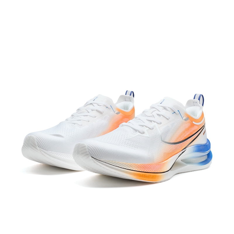 XTEP Abrasion Resistant Coverage Rebound Low top Casual Running Shoes Men’s White Orange Blue