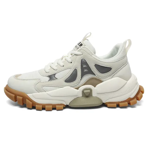 JEEP SPIRIT Mesh Low top Chunky Sneakers Men's Light Sandy