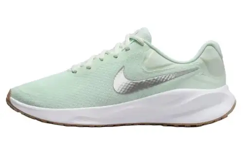 Nike Revolution 7 Barely Green White Platinum Tint Metallic Silver Women's