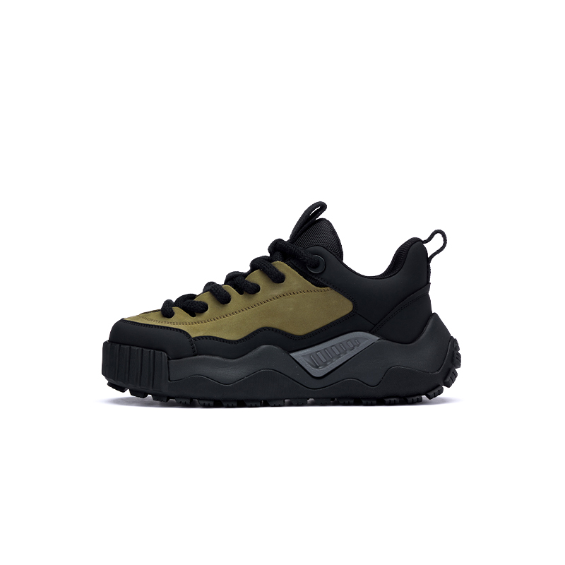 ZSBELLA Cow Leather Cushioning Abrasion Resistant Height Increasing Low top Chunky Sneakers Men's