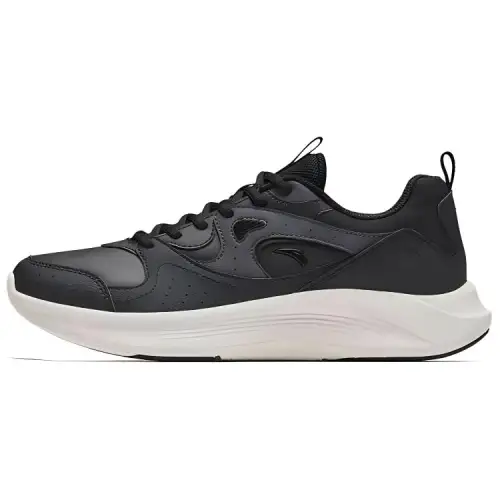 Anta Textile, Synthetic Leather Coverage Cushioning Abrasion Resistant Low top Casual Running Shoes Women's Black