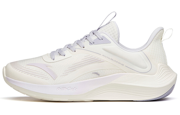 Anta Stinger 1 versatile shock-absorbing, non-slip and wear-resistant low-cut A-shock sprint running shoes for women, white, purple and gray
