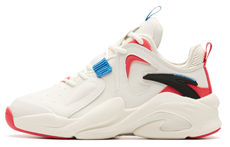 Anta Bastard Wei Feng Cushioning Slip Resistant Abrasion Resistant Low top Chunky Sneakers Women's White Blue Orange