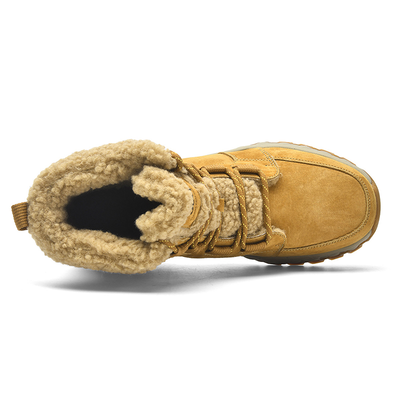 Jeep Fabric Fleece Lined Thermal, Slip Resistant, Abrasion Resistant High top Outdoor Shoes Men’s Yellow