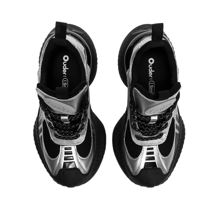 Ouder Slip Resistant, Abrasion Resistant, Breathable Low top Casual Running Shoes Unisex Black Silver