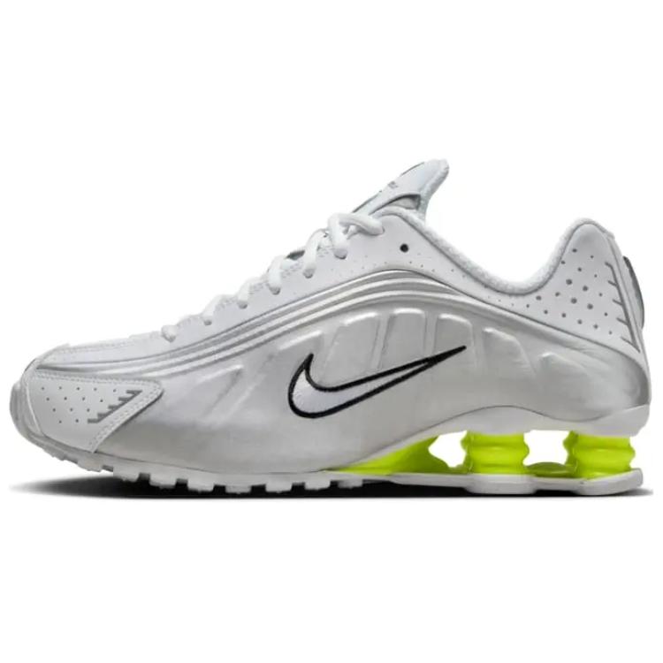 Nike Shox R4 White Metallic Silver Volt Women’s