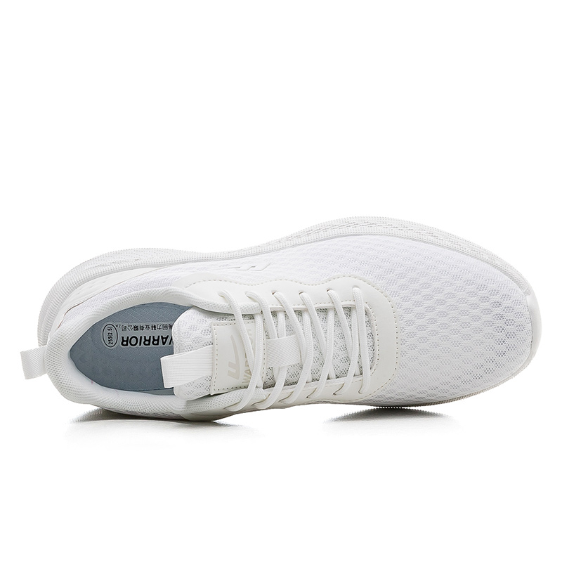 Warrior Cushioning Breathable Lightweight Low top Casual Running Shoes Unisex White