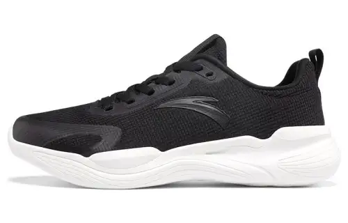 Anta Comfortable Slip Resistant Low top Running Shoes Men's Black White