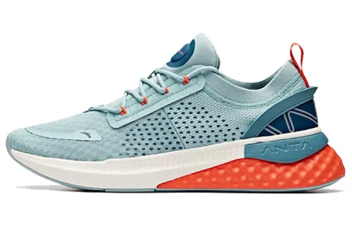 Anta Running Collection Comfortable Cushioning Low top Running Shoes Men's Cyan Orange White