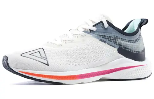 PEAK Cushioning Slip Resistant And Breathable Low top Long Distance Running Shoes Men's Ecru
