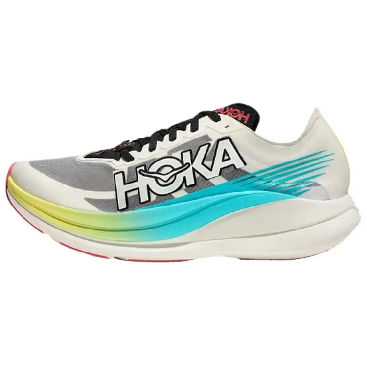 HOKA ONE ONE ROCKET X 2 Slip Resistant Abrasion Resistant Low top Casual Running Shoes Unisex White Gray