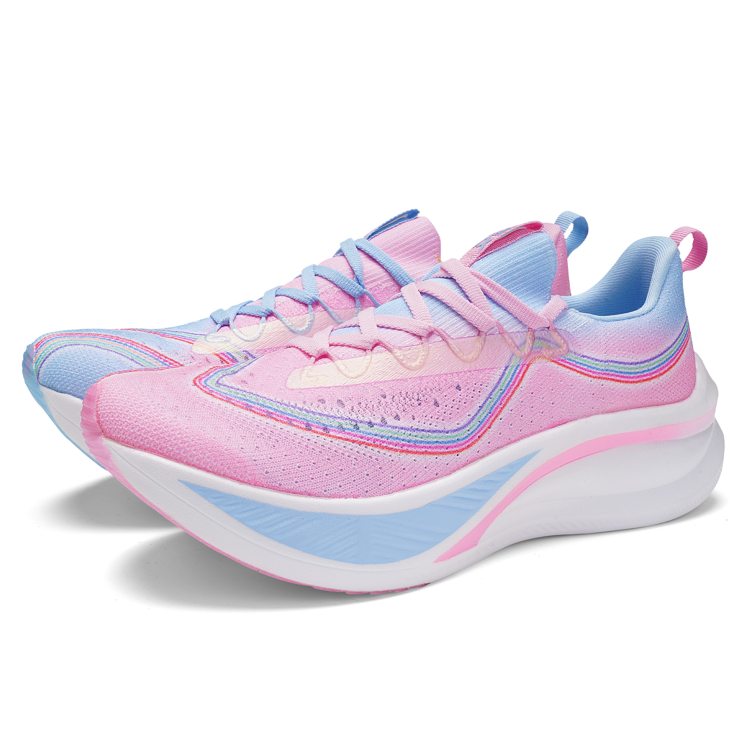 IRUNSVAN Running Shoes Unisex Mismatched Color Pink Party