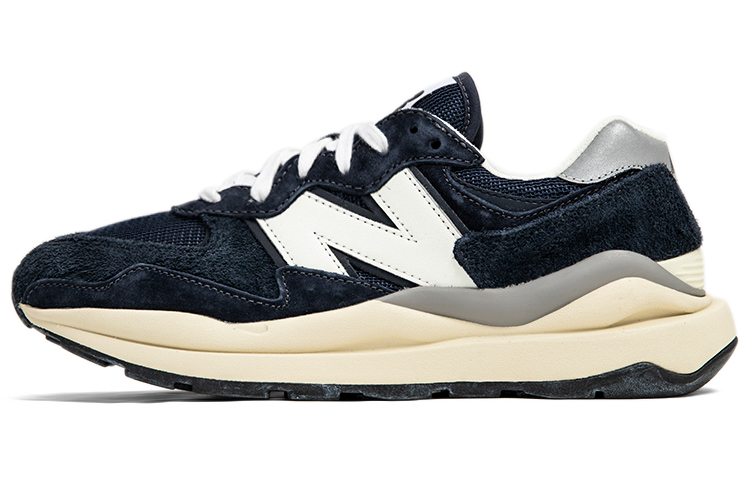 New Balance NB 5740 Mesh, comfortable and versatile, fabric and leather, wear-resistant and breathable, low-top, casual urban commuting running shoes, same style for men and women, navy blue