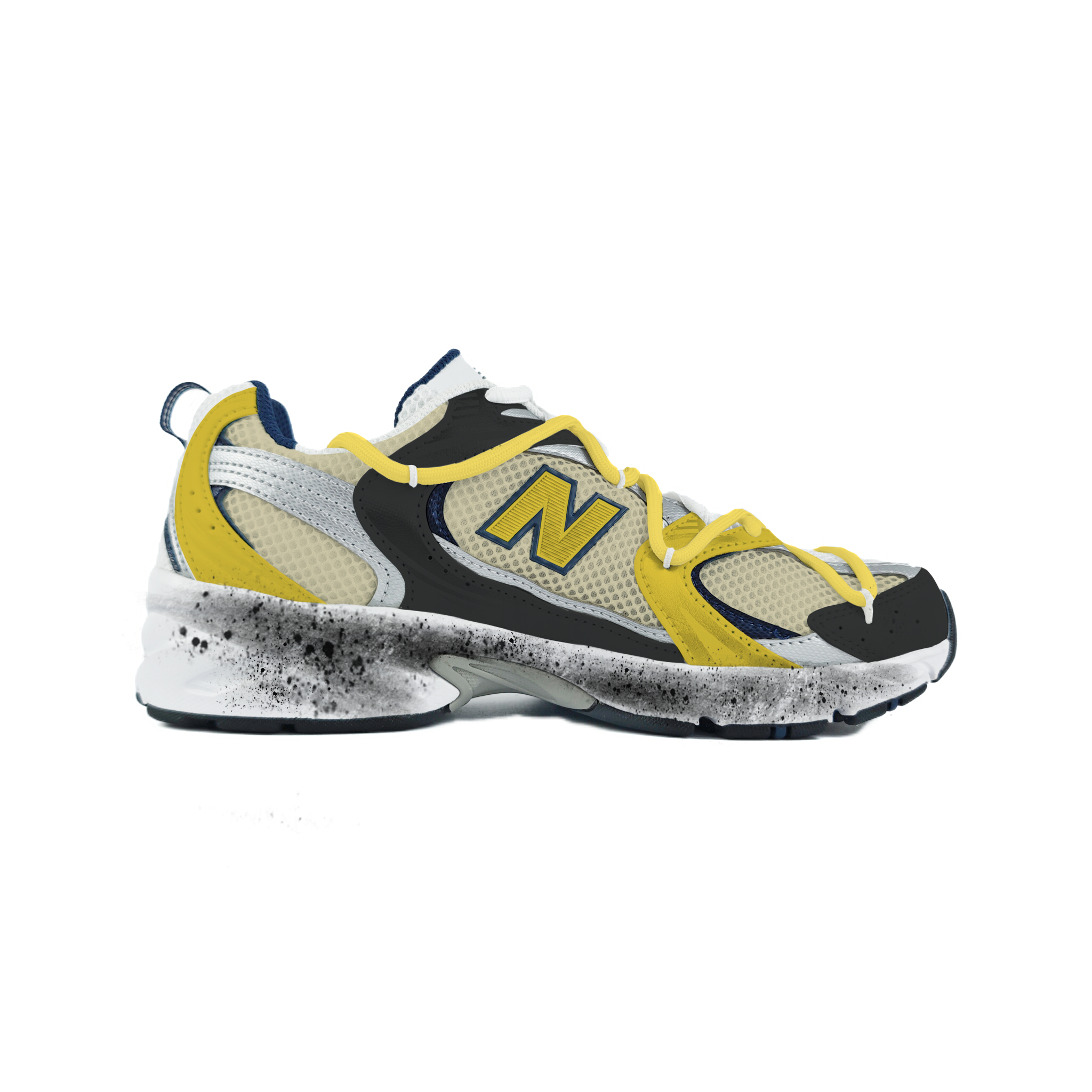 New Balance NB 530 Abrasion Resistant Slip Resistant Low top Running Shoes Unisex White Yellow