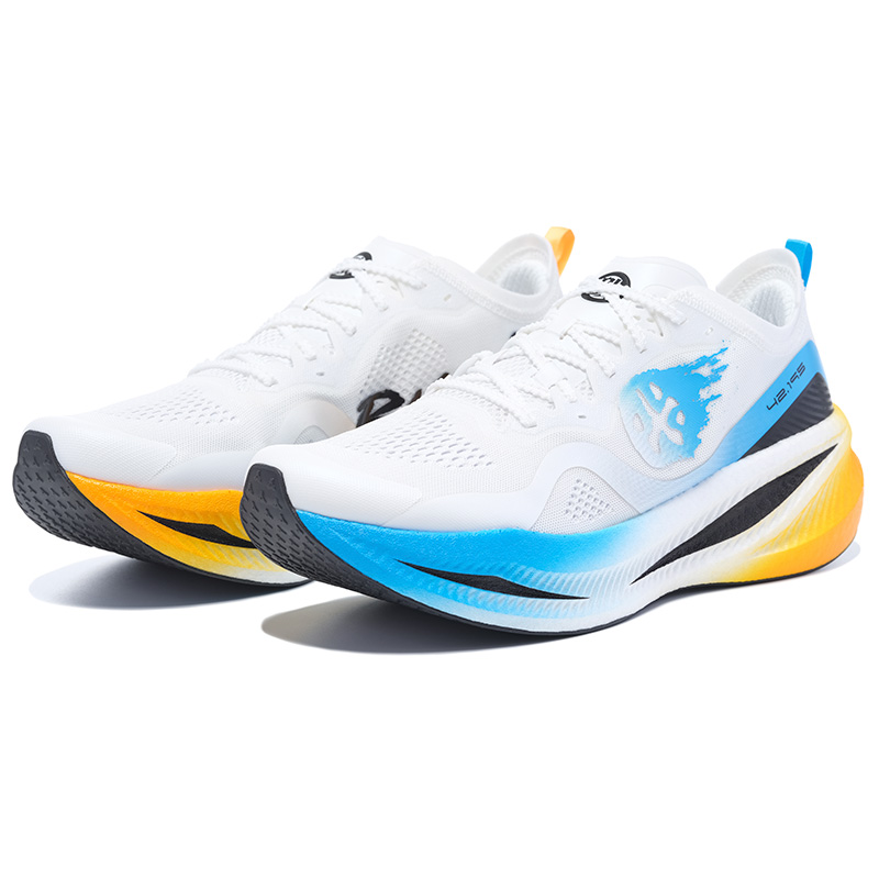 BMAI Jingtan FLY Cushioning Abrasion Resistant Breathable Support Low Top Running Shoes Men’s White Yellow Blue