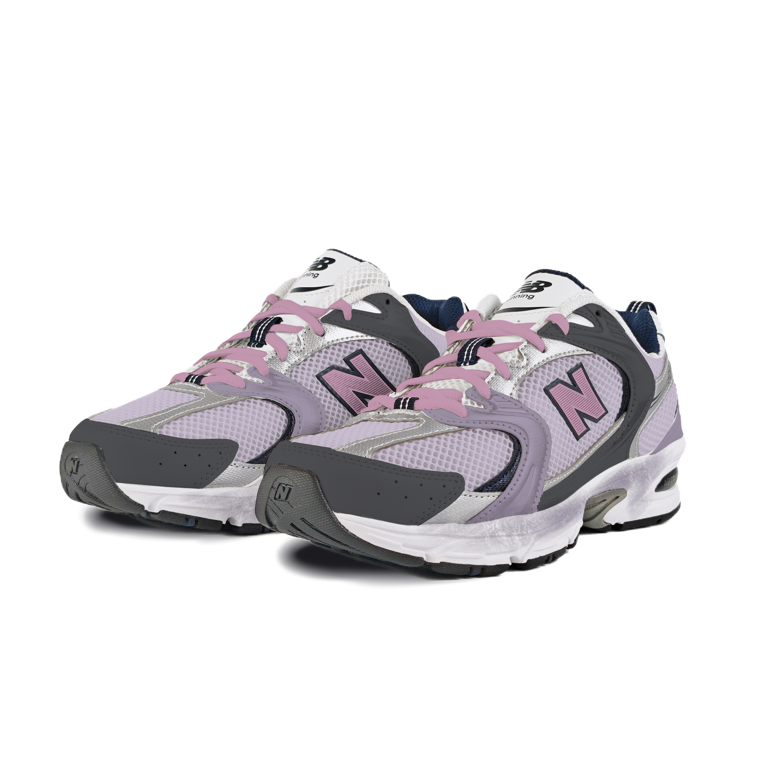 New Balance NB 530 Mesh, Textile, Artificial Leather Abrasion Resistant Low top Running Shoes Unisex Gray Purple