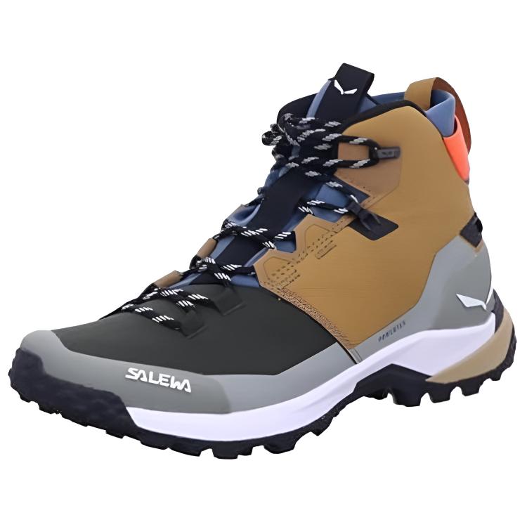 SALEWA POWERTEX Breathable And Waterproof Crew Outdoor Boots Men's Brown Green