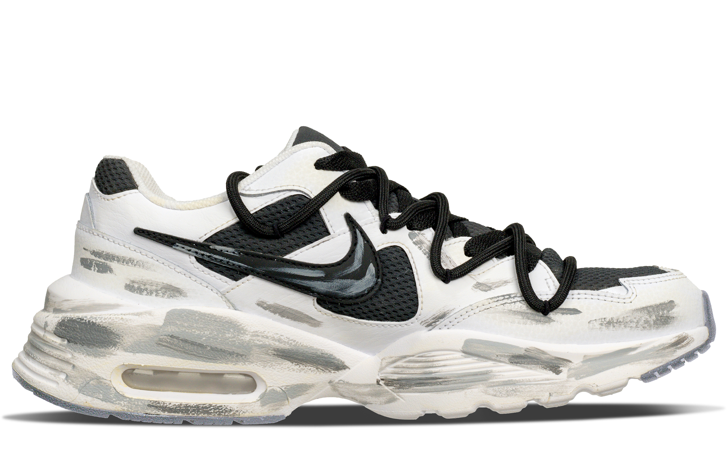 Nike Air Max Fusion Low top Casual Running Shoes Unisex Black White