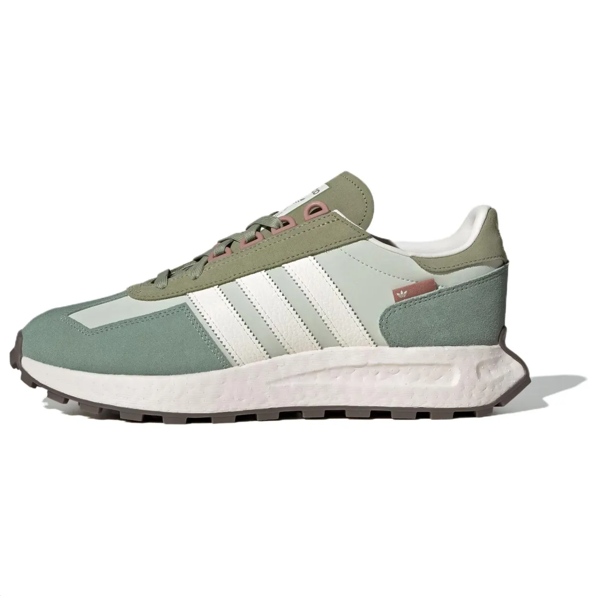 Adidas Originals Retropy E5 Synthetic Leather, Leather Abrasion Resistant Low top Running Shoes Women's Green White