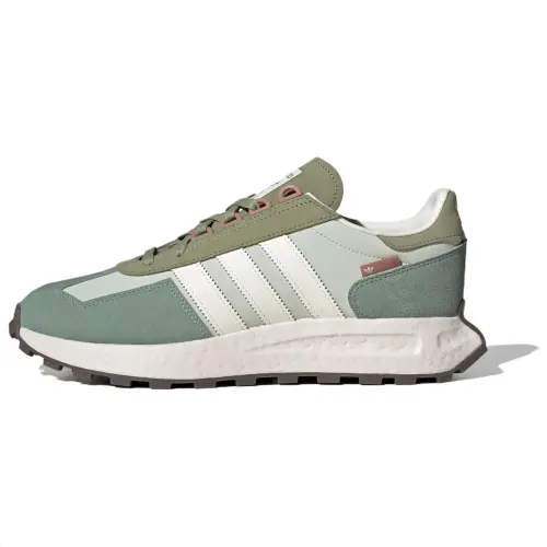 Adidas Originals Retropy E5 Synthetic Leather, Leather Abrasion Resistant Low top Running Shoes Women's Green White