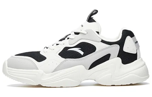 Anta Slip Resistant Abrasion Resistant Low top Chunky Sneakers Men's Black White Gray