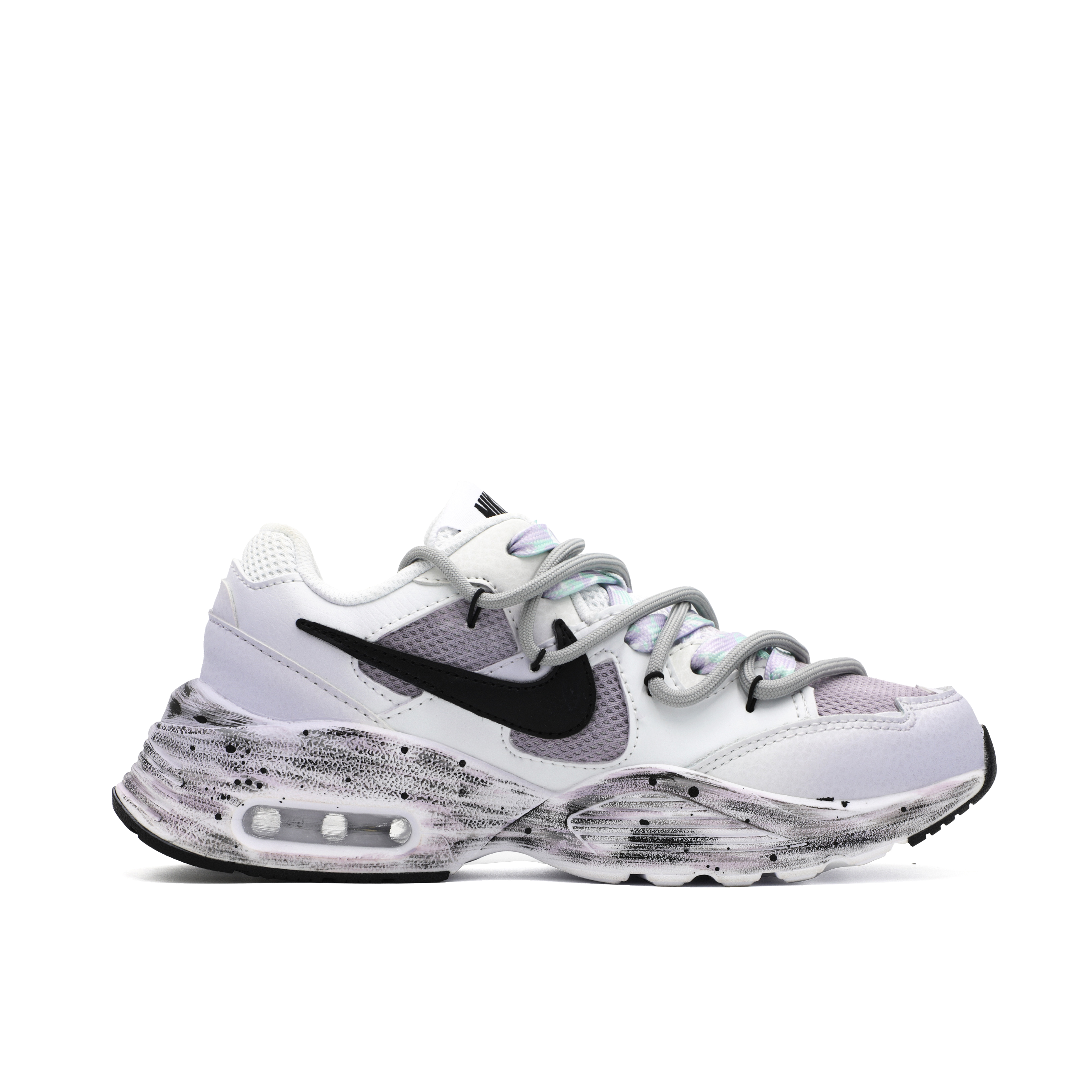 Nike Air Max Fusion Cushioning Slip Resistant Abrasion Resistant Low top Running Shoes Women’s Purple Gray White